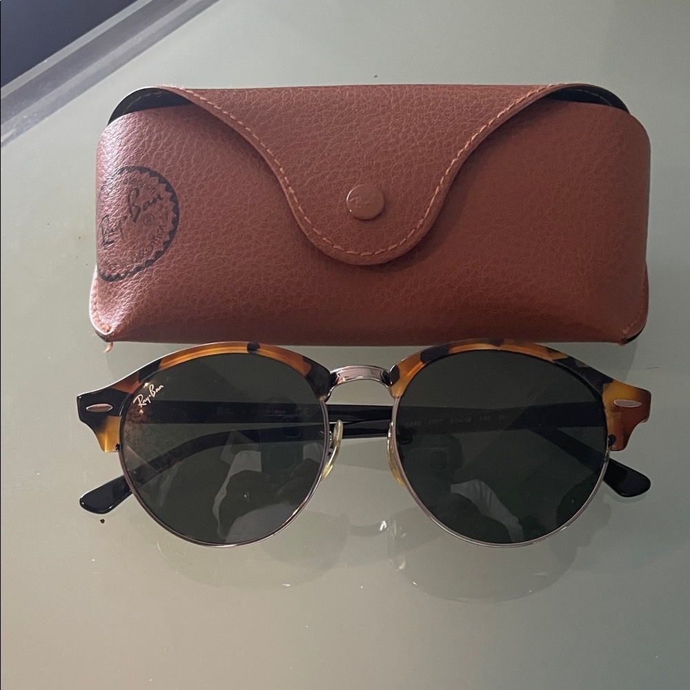 Ray-Ban Tortoise Shell Sunglasses with Tan Case